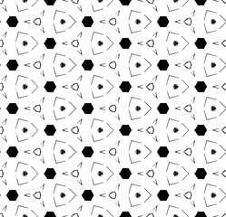 Black and white seamless pattern texture. Greyscale ornamental graphic design. Mosaic ornaments. Pattern template. Vector illustration. EPS10.