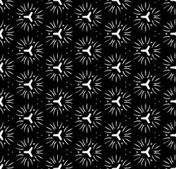Black and white seamless pattern texture. Greyscale ornamental graphic design. Mosaic ornaments. Pattern template. Vector illustration. EPS10.