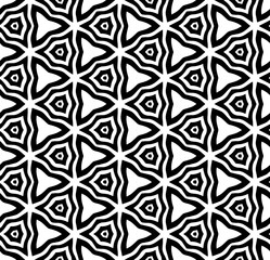 Black and white seamless pattern texture. Greyscale ornamental graphic design. Mosaic ornaments. Pattern template. Vector illustration. EPS10.