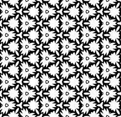 Black and white seamless pattern texture. Greyscale ornamental graphic design. Mosaic ornaments. Pattern template. Vector illustration. EPS10.