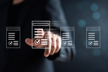 Data analysis of document ai artificial intelligence process with technology processor to planning...