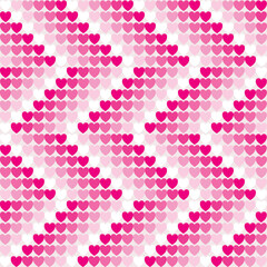 Pink zigzag hearts. Hearts seamless pattern. Love. Valentine's Day background. Repeat pattern for textiles, interior design, wallpaper, background, surface, fabric, print, cover, banner and invitation
