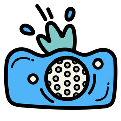 golf ball filled outline icon style