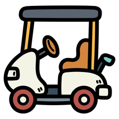 golf cart filled outline icon style