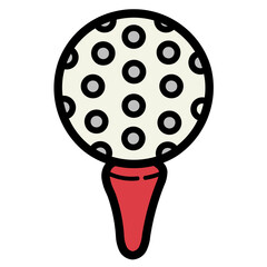 golf ball filled outline icon style
