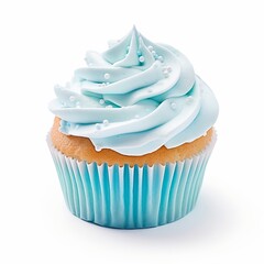 Sweet Delights: Baby Blue Cupcake with Sprinkles