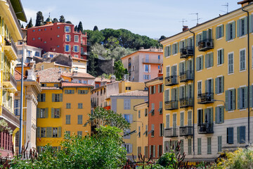 City view, buildings of the old town of Nice