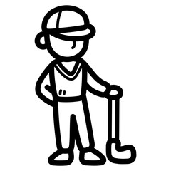 golfer line icon style