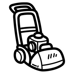 lawn mower line icon style