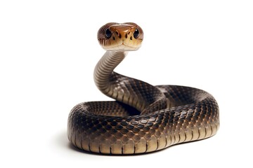 Fototapeta premium A close up of a snake on a white background created with Generative AI technology