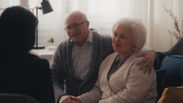 Senior spouses satisfied with couple's therapy, saved marriage, reconciliation