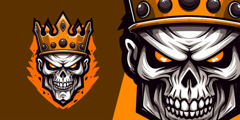 Zombie Skull King: Majestic Crowned Logo Mascot for Sport and E-Sport Teams