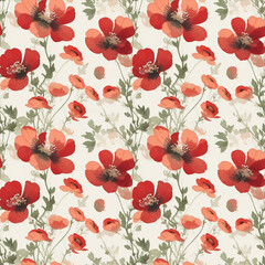 seamless pattern with poppies