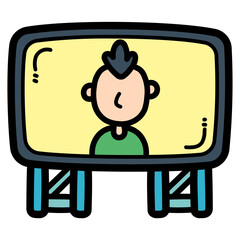 big screen filled outline icon style