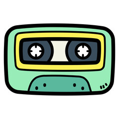 cassette filled outline icon style