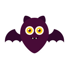 Halloween black bat icon.