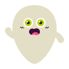 Cartoon halloween ghost icon.
