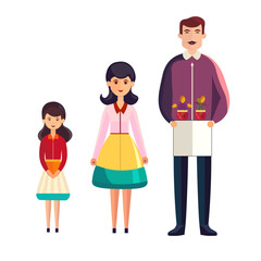 set of people, family