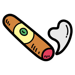 cigar filled outline icon style