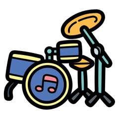 drum filled outline icon style