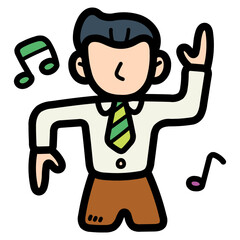 dancer filled outline icon style