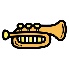 trumpet filled outline icon style