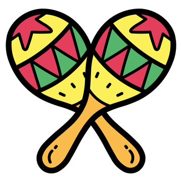maraca filled outline icon style