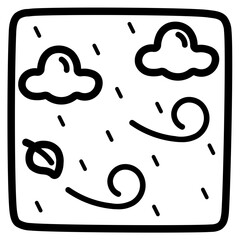 rainy line icon style