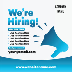we are hiring flyer poster or social media post  template  design