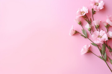 Naklejka na ściany i meble Vibrant Spring Background with Fresh Flower on Pink Background - Created with Generative AI Tools