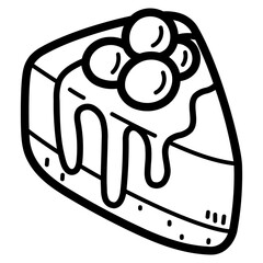 cheesecake line icon style