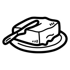 Butter line icon style