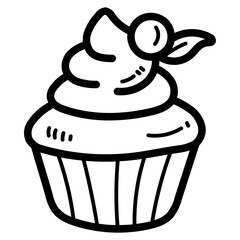 cupcake line icon style