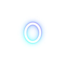 zero number alphabet font gradient neon light