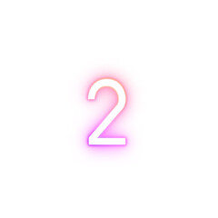 two number alphabet font gradient neon light