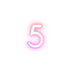five number alphabet font gradient neon light
