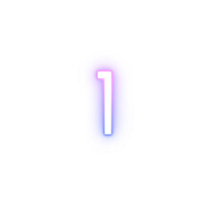 one number alphabet font gradient neon light 