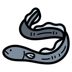 Eel filled outline icon style