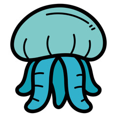 Jellyfish filled outline icon style