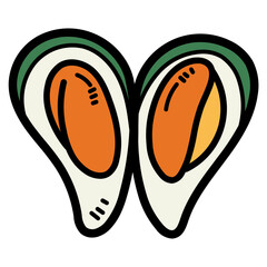 Mussel filled outline icon style
