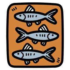 sardine filled outline icon style