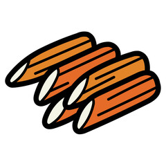 Crab stick filled outline icon style