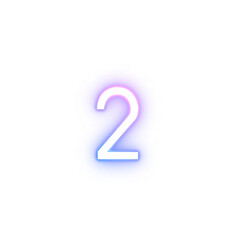 two number alphabet font gradient neon light