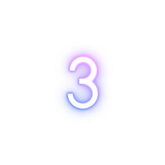 three number alphabet font gradient neon light