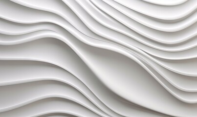  an abstract white background with wavy lines and curves in the center of the image, with a white background that is very similar to the shape of a wave.  generative ai