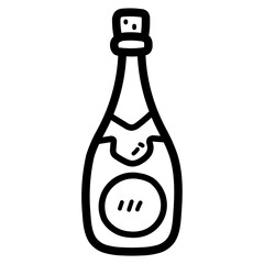 champagne line icon style