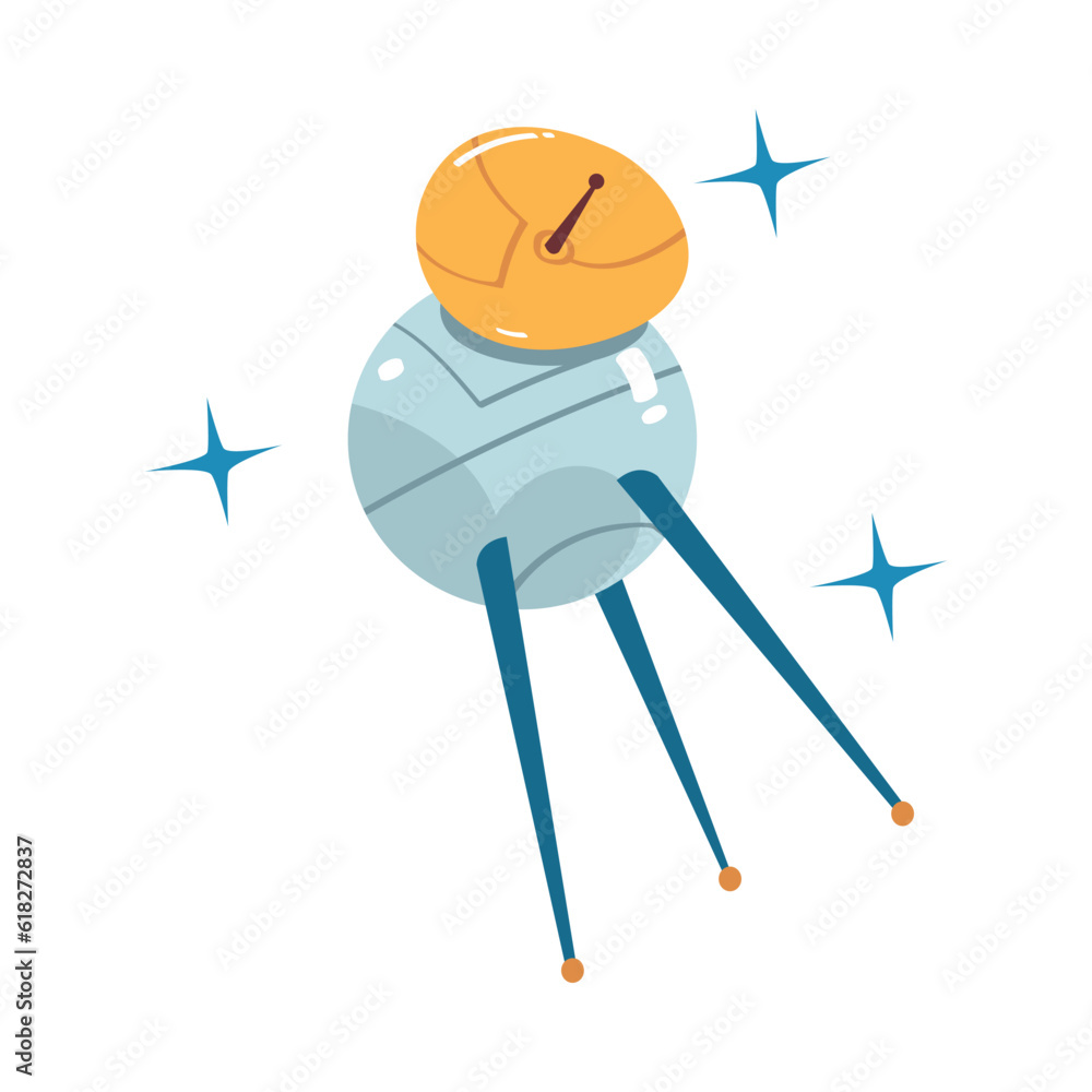 Aufkleber satellite object flying in outer space vector illustration