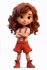 Cute Girl Happy Cartoon Character