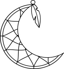 Dream catcher vector icon. Symbol native American. Moon