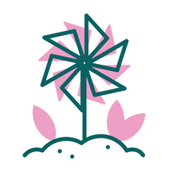 Isolated paper mill planted on oil icon Vector illustration